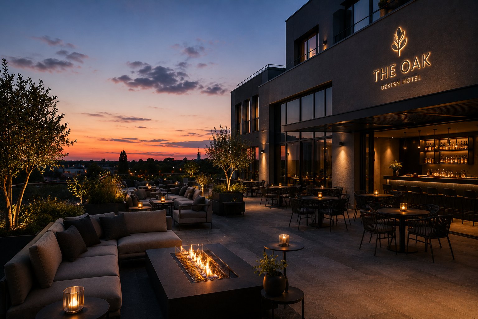 Rooftop bei Sonnenuntergang